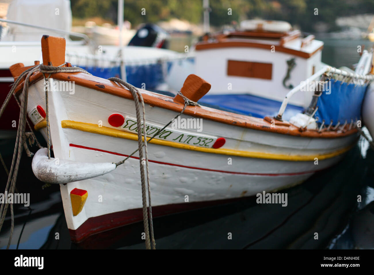 Traditional Greek fishing boat Stock Photo