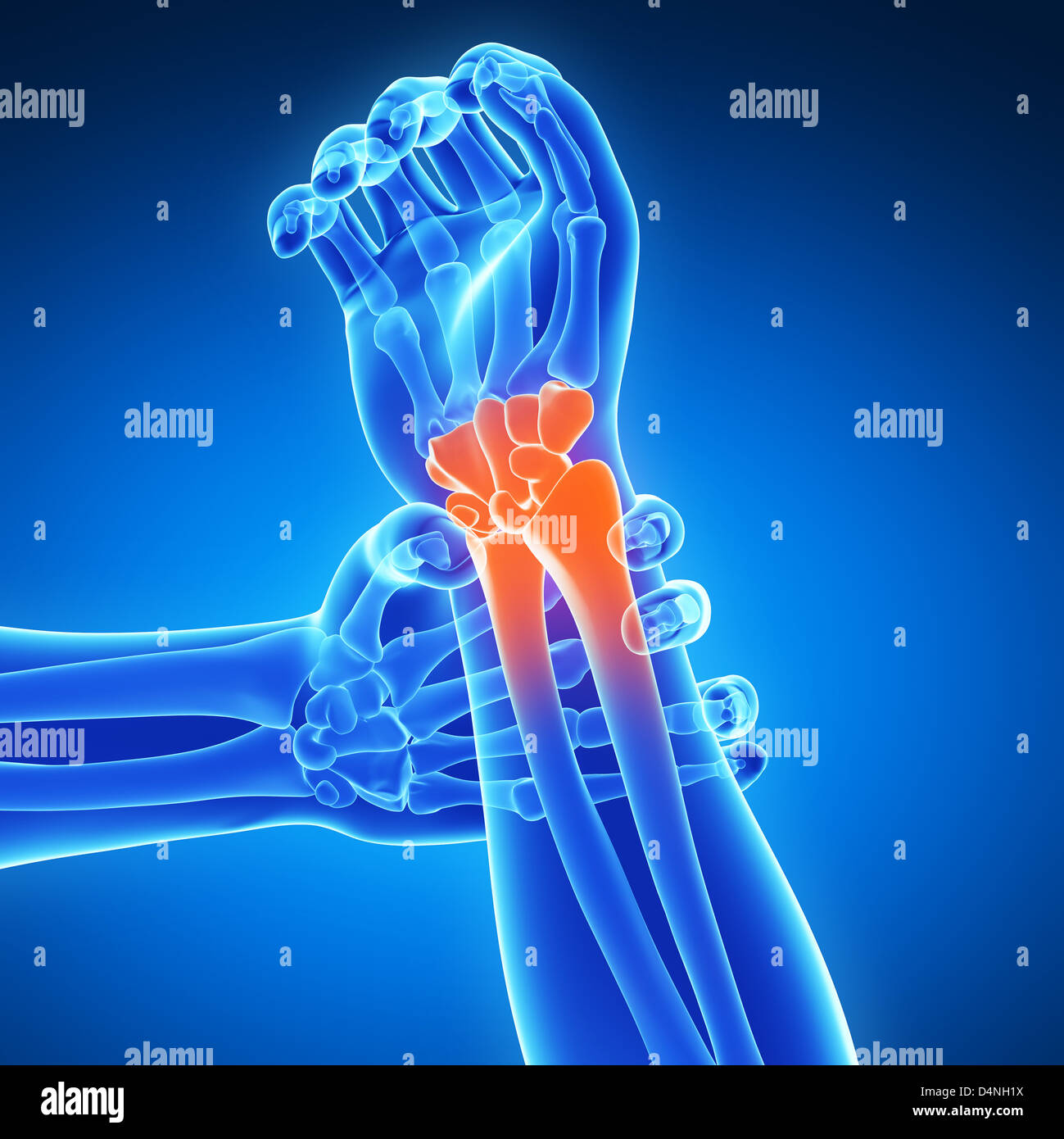 Highlighted arm/wrist Stock Photo