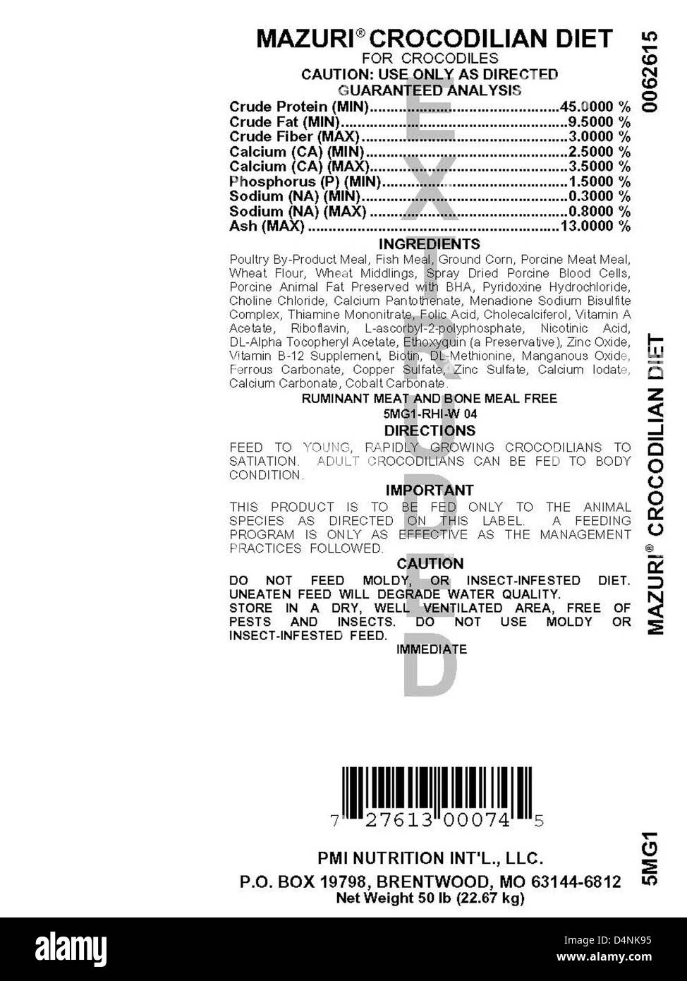 RECALLED Animal Feed Stock Photo Alamy