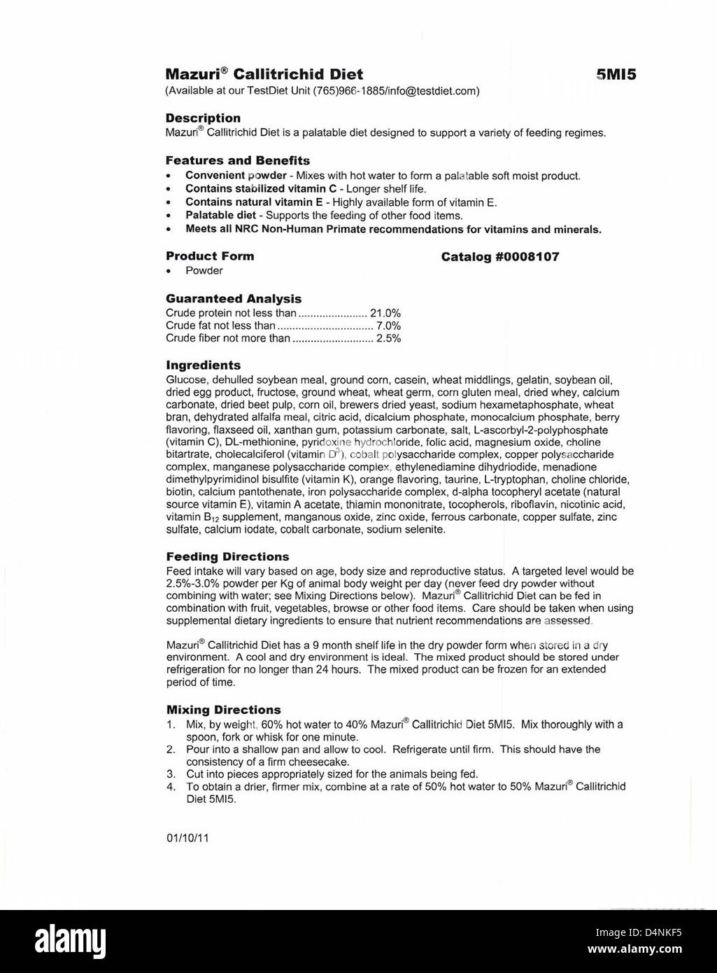 RECALLED Animal Feed Stock Photo Alamy