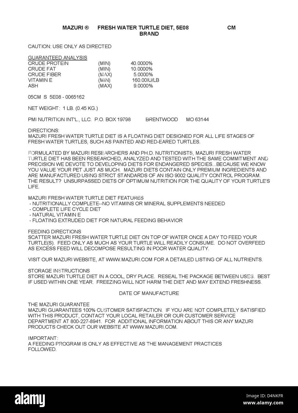 RECALLED Animal Feed Stock Photo Alamy