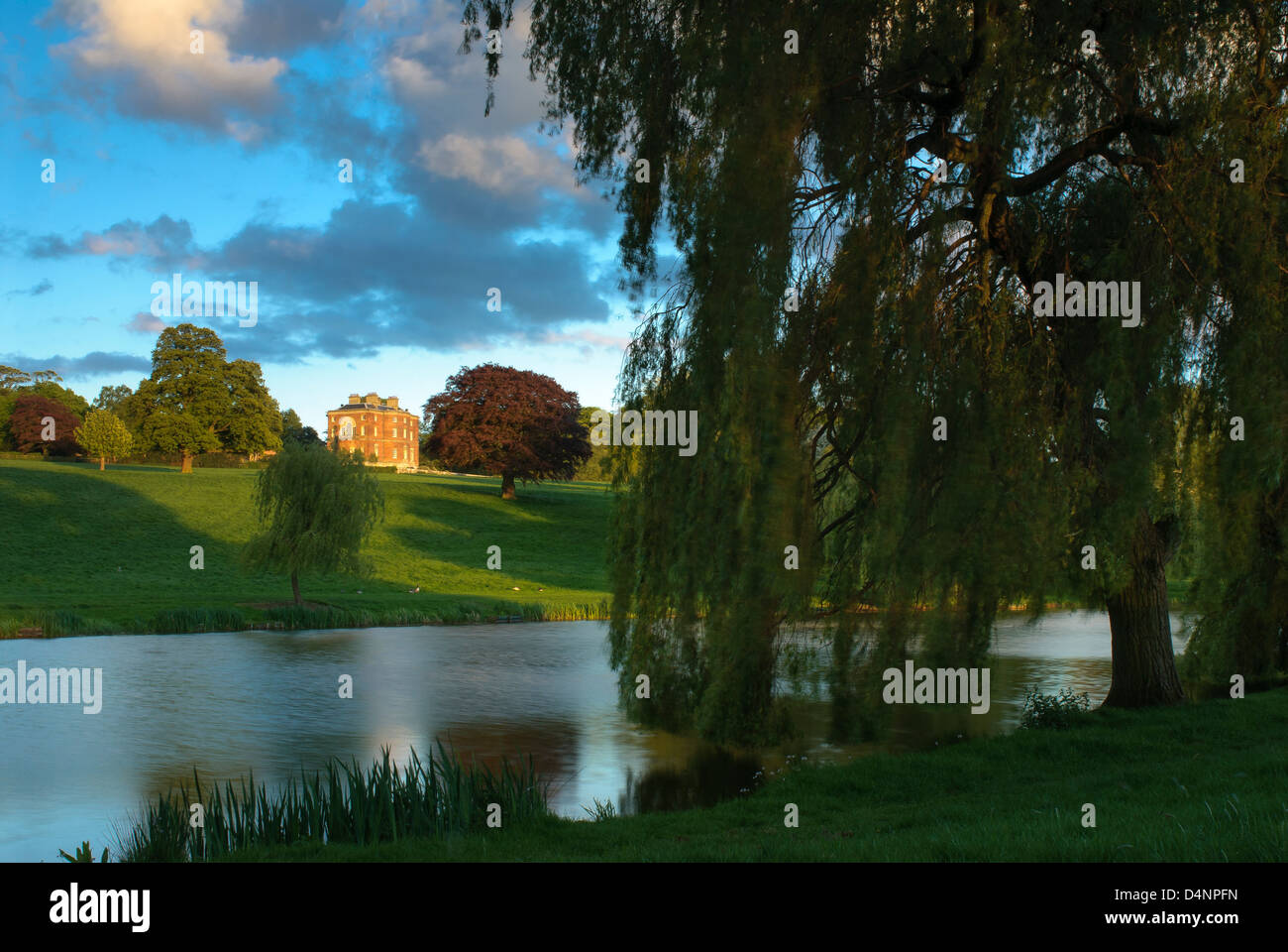 Barlaston Hall in evening light, Barlaston, Staffordshire, England