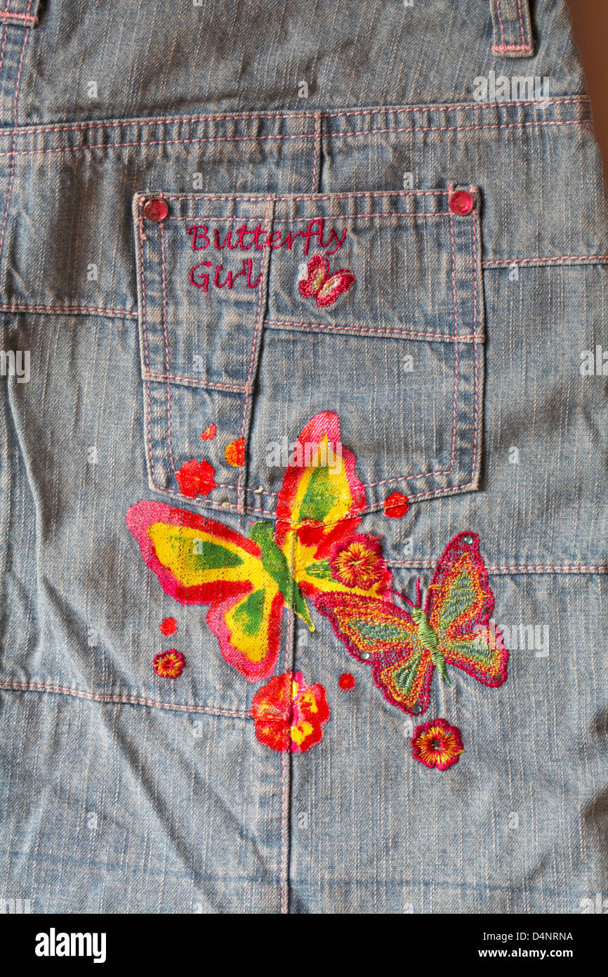 Kelly Sketchbook Star Butterfly & Floral Embroidery - Denim main image 1