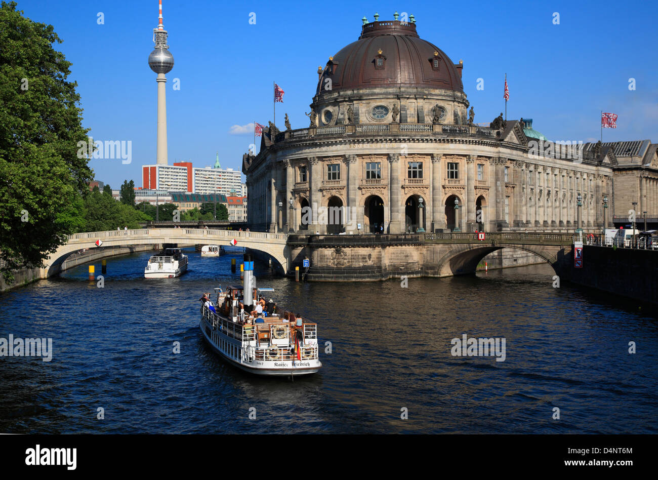 Bodemuseum at museums island at spree river, Berlin, Germany Stock Photo