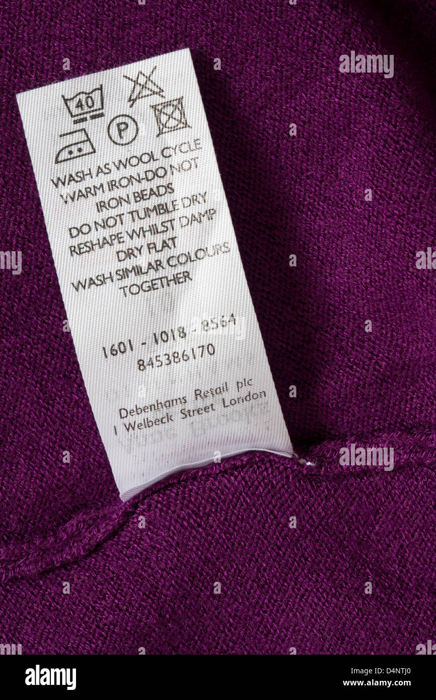 Care label wool hi-res stock photography and images - Alamy