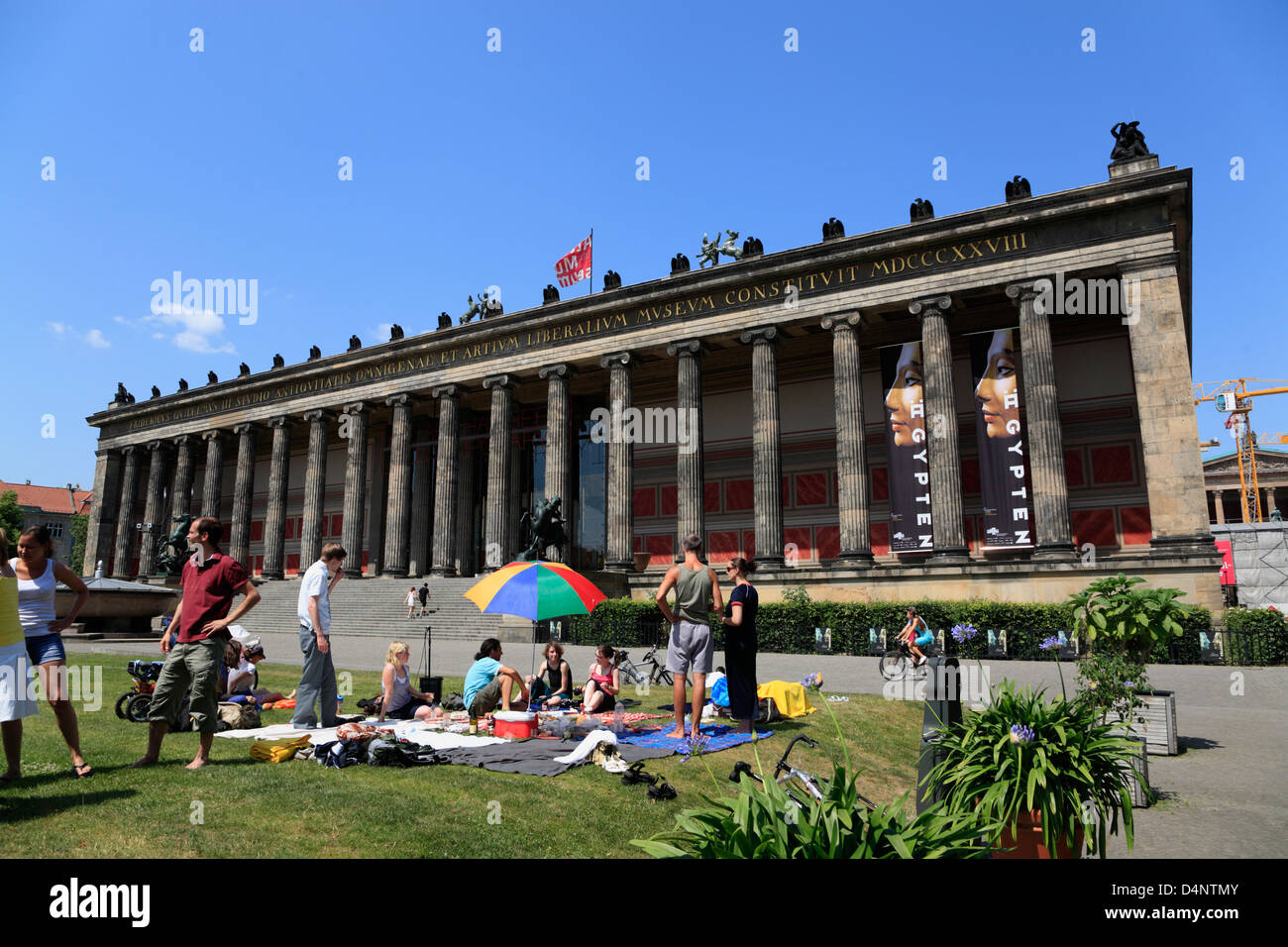 ALTES MUSEUM, sunbath in Lustgarden, Berlin Mitte, Germany Stock Photo