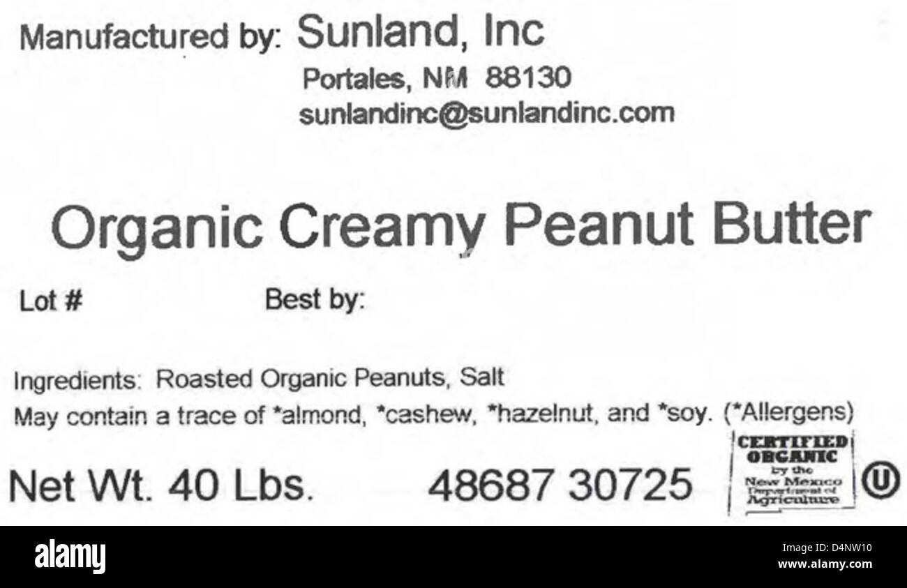 RECALLED Cashew Butter, Tahini and Roasted Blanched Peanuts Stock