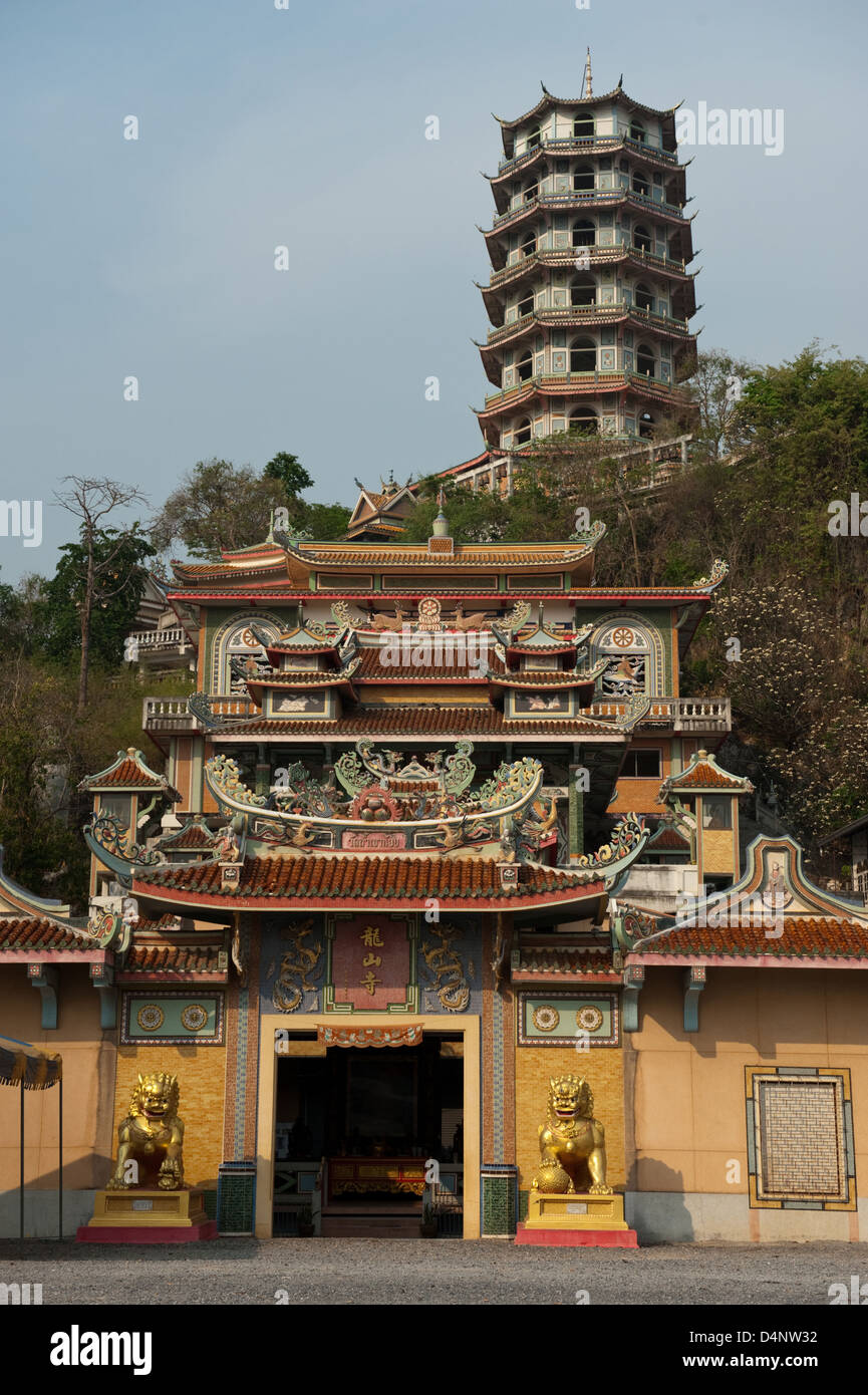 Kanchanaburi, Thailand, Wat Tham Suea in the morning light Stock Photo