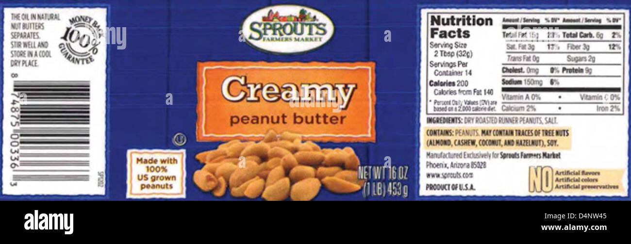 RECALLED Cashew Butter, Tahini and Roasted Blanched Peanuts Stock