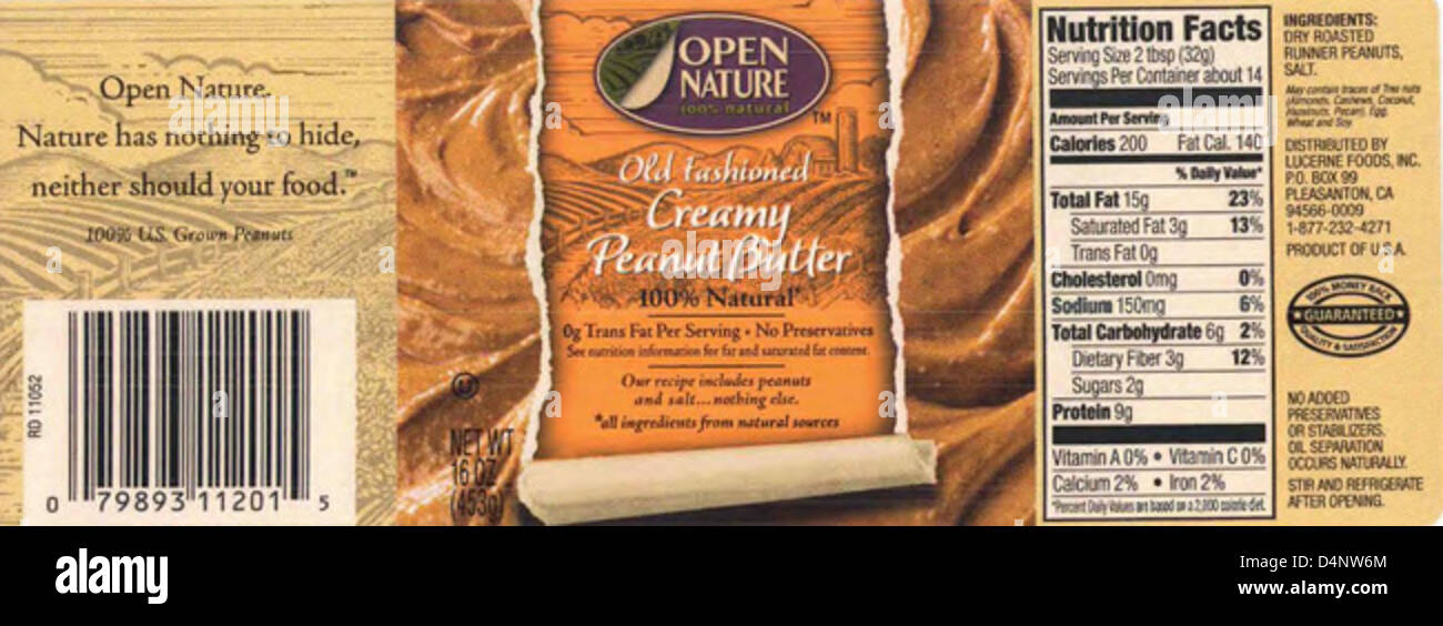 RECALLED Cashew Butter, Tahini and Roasted Blanched Peanuts Stock