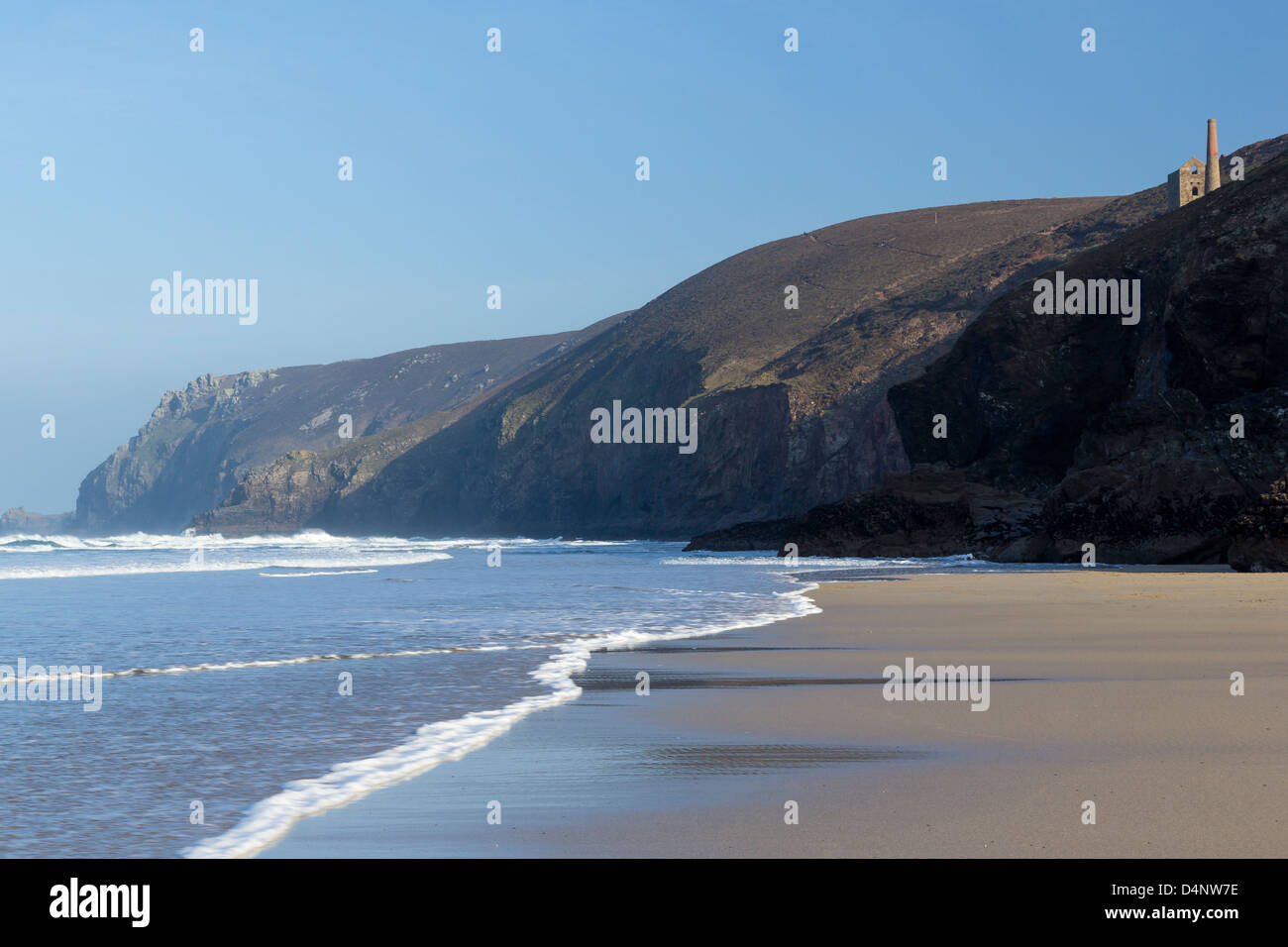 The beach at Chapel Porth on the North Coast of Cornwall England UK Stock Photo