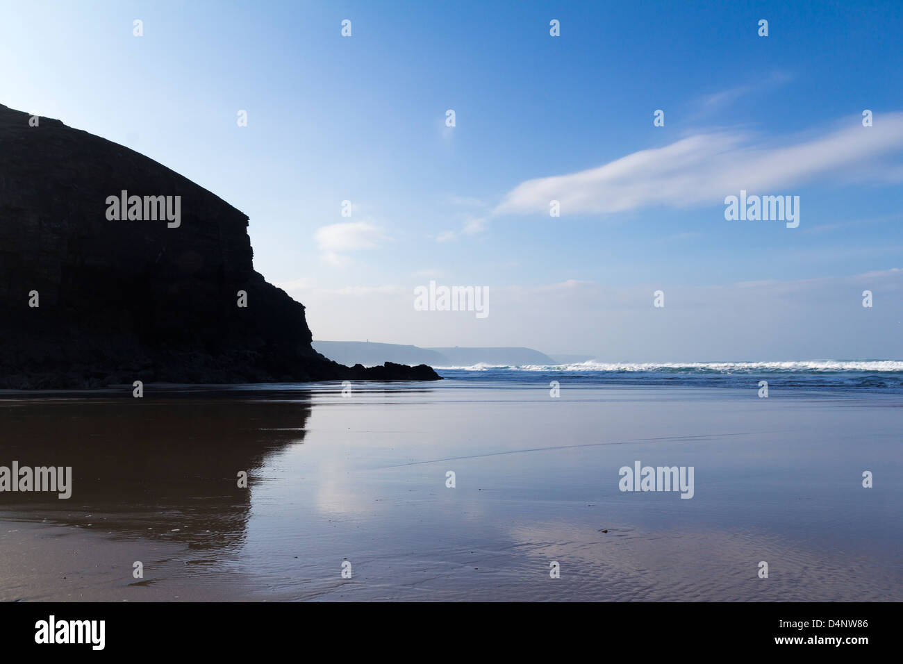 The beach at Chapel Porth on the North Coast of Cornwall England UK Stock Photo