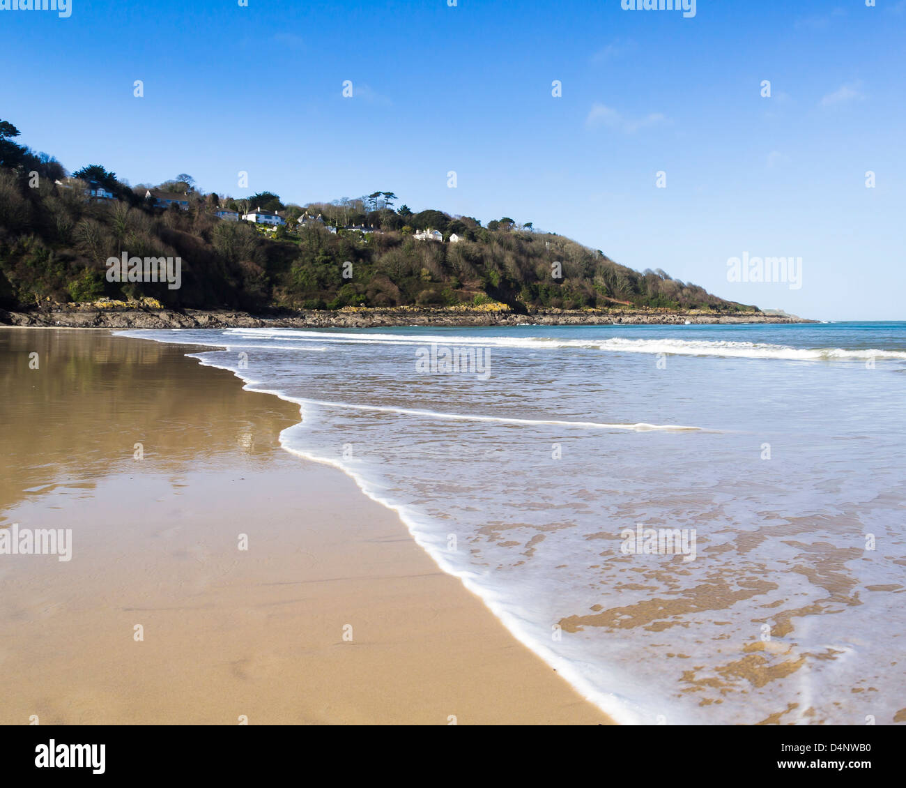 The beautiful sandy beach at Carbis Bay near St Ives Cornwall England UK Stock Photo