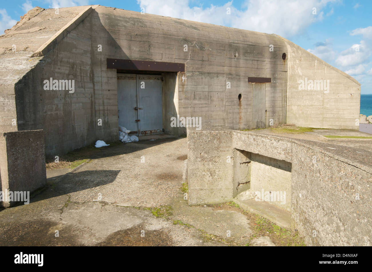 WWII bunker on Jersey Channel Islands left by the German army Stock