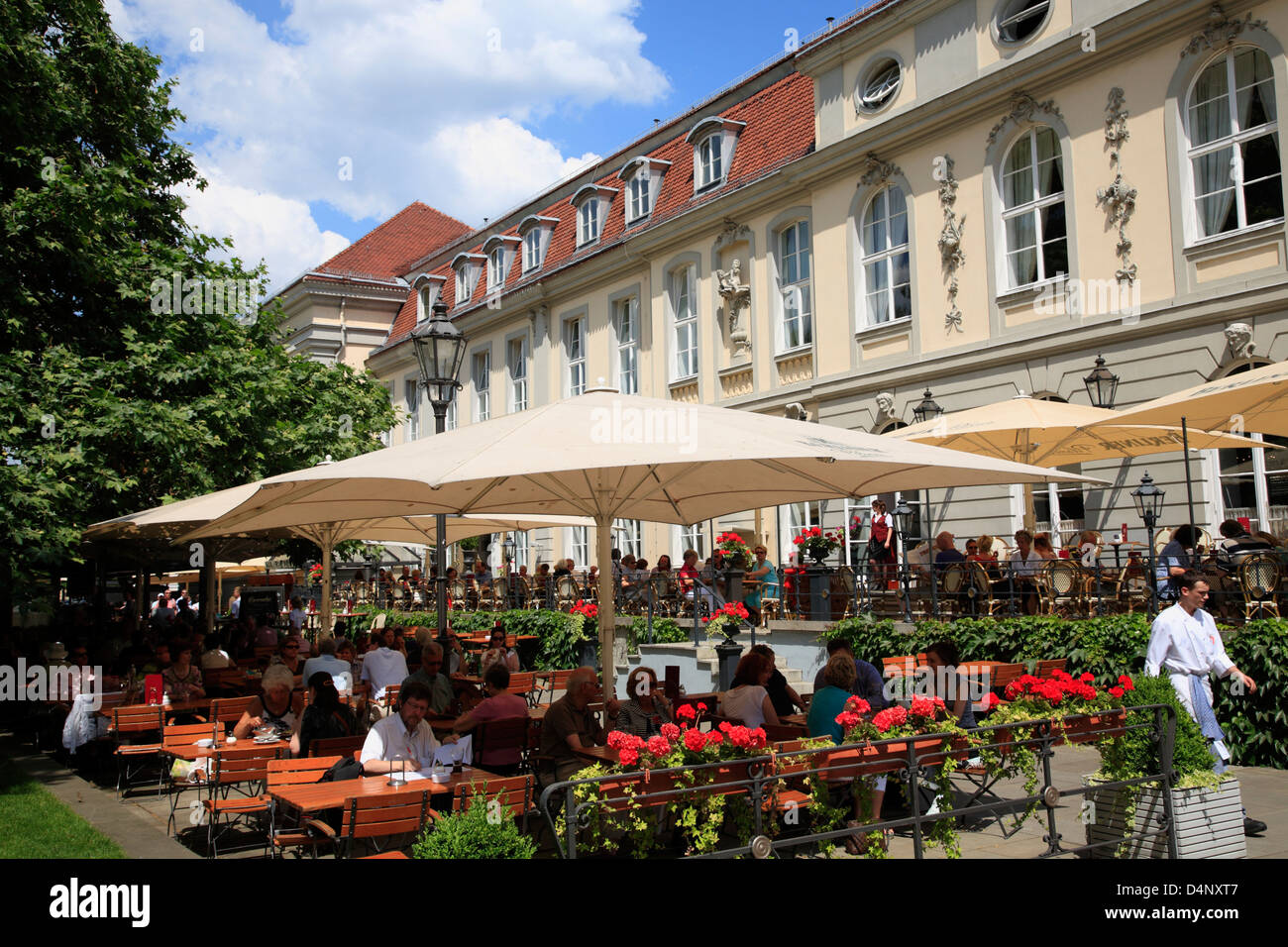 Restaurant and cafe OPERNPALAIS, Unter den Linden, Berlin Mitte, Germany Stock Photo