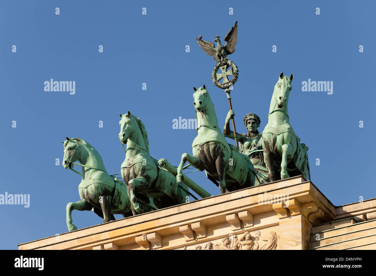 Berlin, Germany, by Johann Gottfried Schadow Quadriga on the Brandenburg Gate Stock Photo