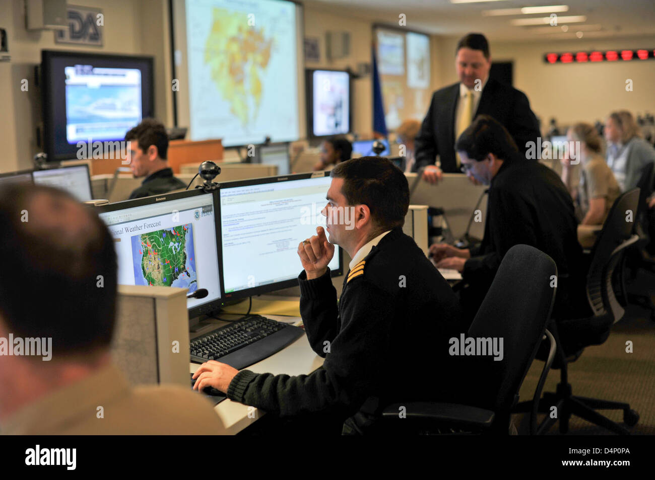 Hurricane Sandy, FDA's Emergency Operations Center Stock Photo