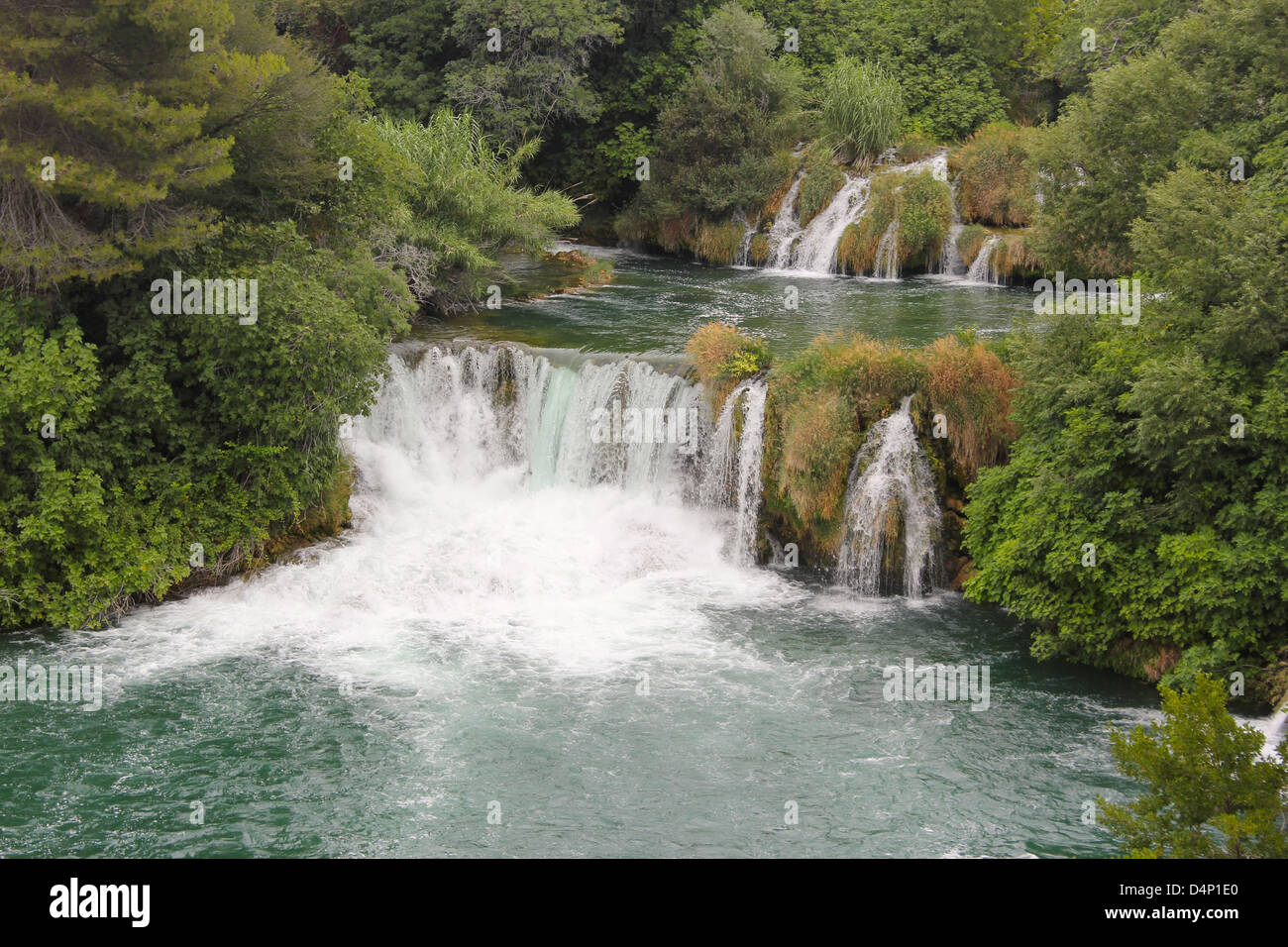 Krka river waterfalls - UNESCO Natural World Heritage Site, Croatia Stock Photo