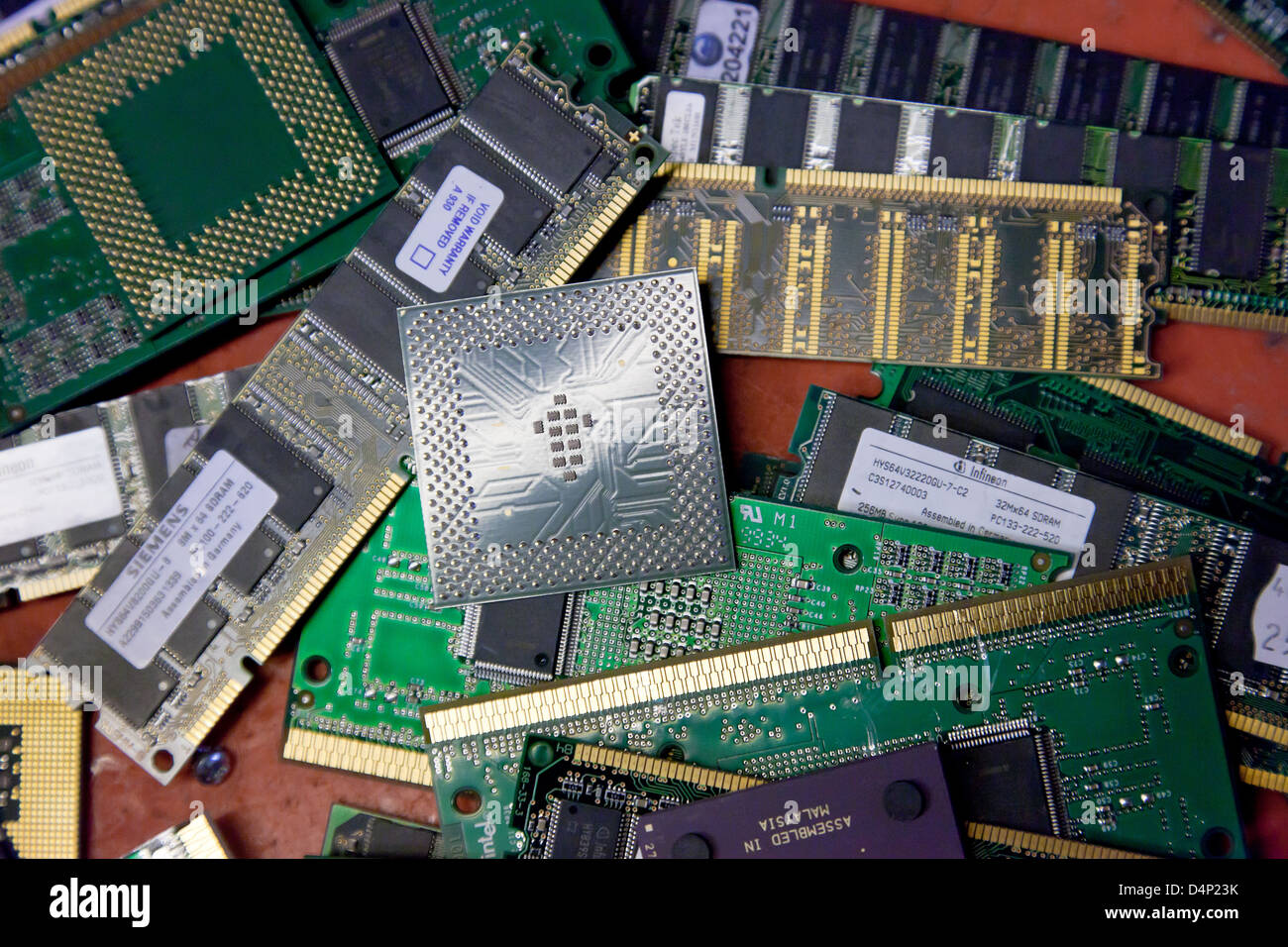 Berlin, Germany, CPUs, and memory chips in the BRAL Stock Photo