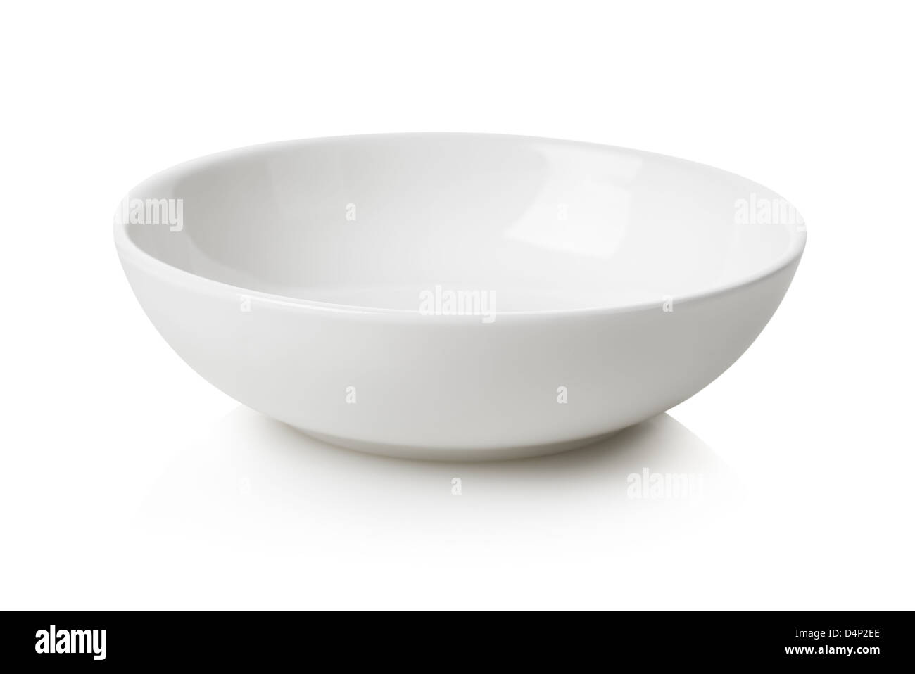 Empty white bowl isolated on white background Stock Photo