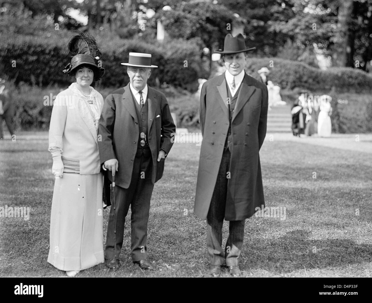 William Randolph Hearst, right with Mrs Hearst and John R. McLean Stock
