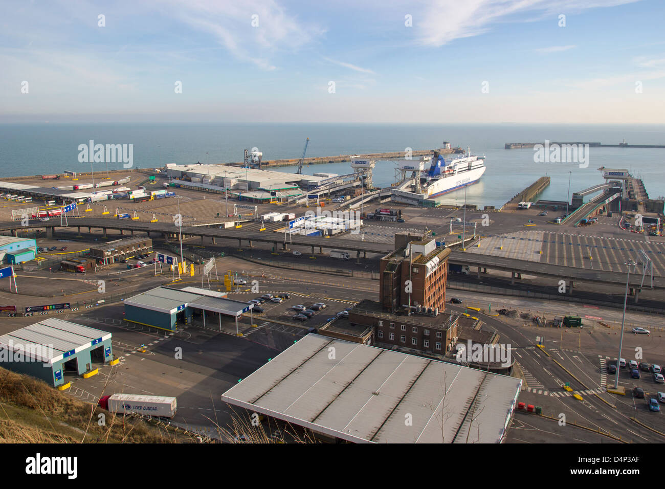 Dover Docks Cross Channel Car Freight Passenger Ferry Terminal Stock Photo