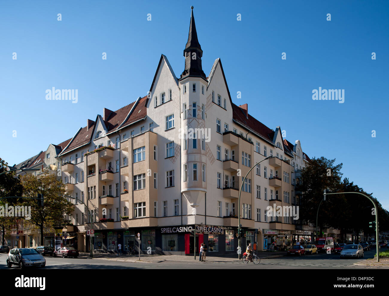 Berlin, Germany, apartment building at the intersection Muellerstrasse Transvaal street corner Stock Photo
