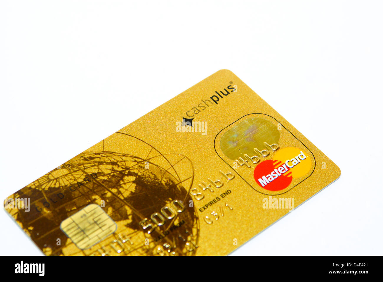 Cashplus pre-pay gold credit debit card Stock Photo