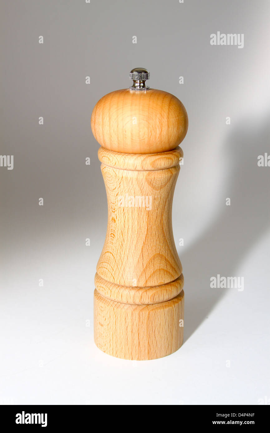 Wooden pepper mill Stock Photo Alamy