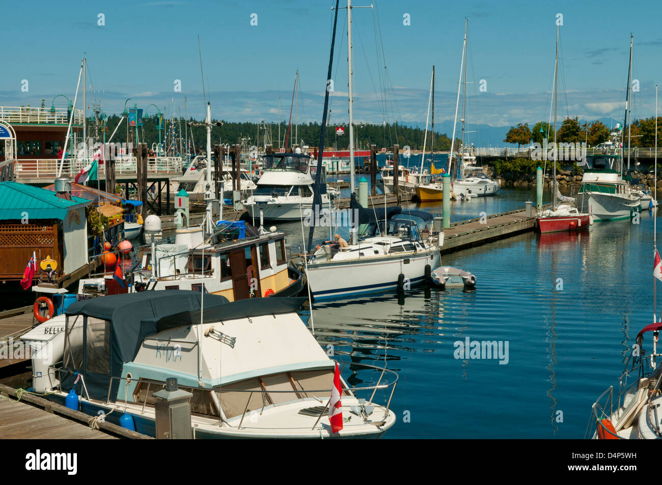 Nanaimo Boat Harbour, Vancouver Island, British Columbia, Canada Stock Photo