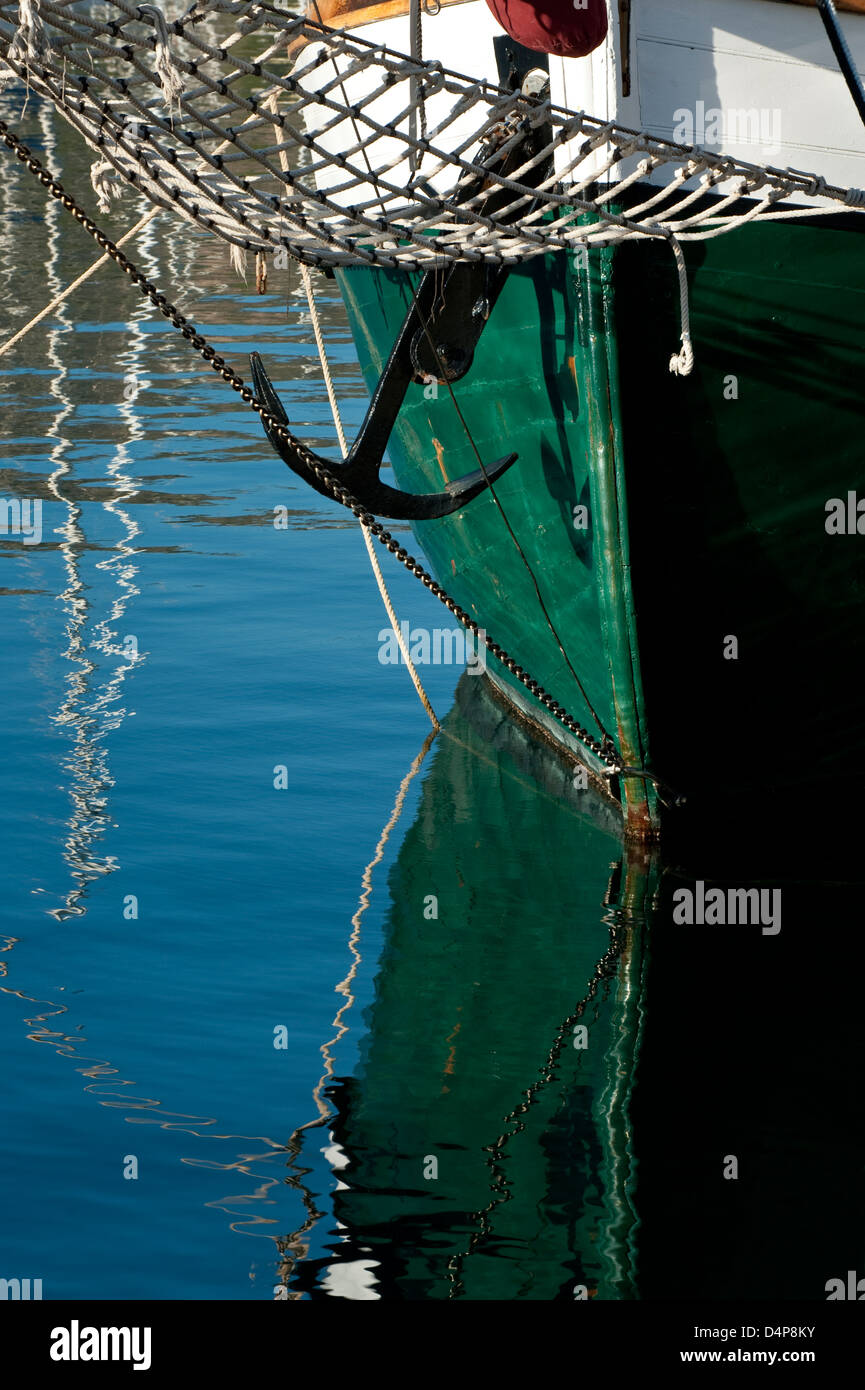 Fishing trawler anchor Stock Photo