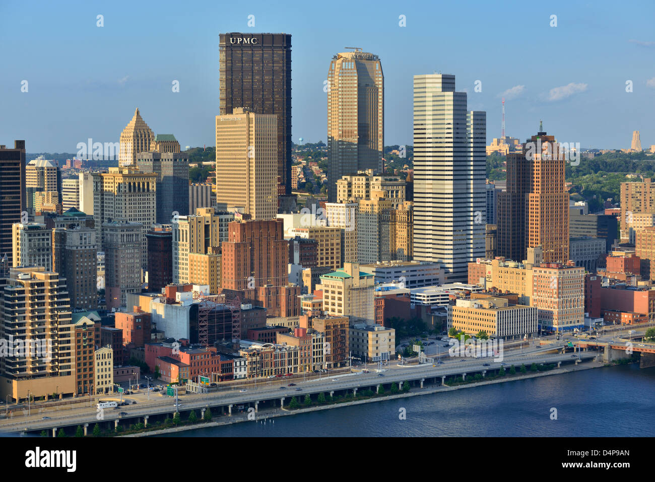 Panoramic view of downtown Pittsburgh, PA, from across Monongahela River on  a summer day Stock Photo - Alamy