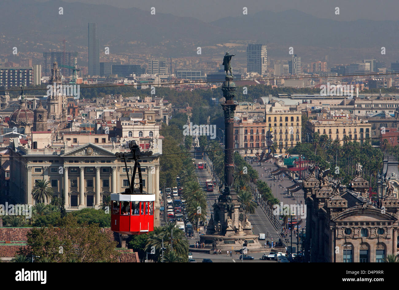 Barcelona, Spain, fume over Barcelona Stock Photo