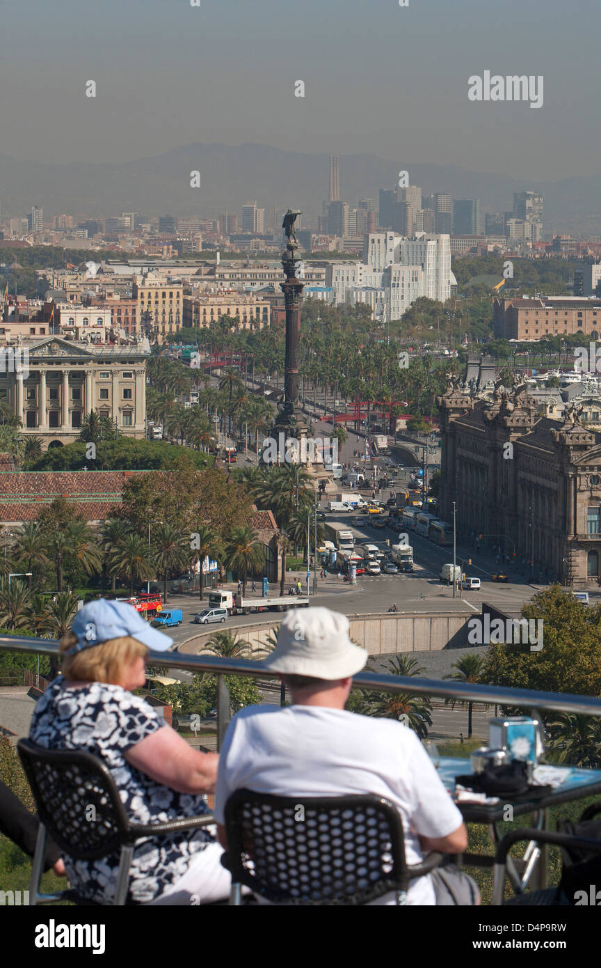 Barcelona, Spain, fume over Barcelona Stock Photo Alamy