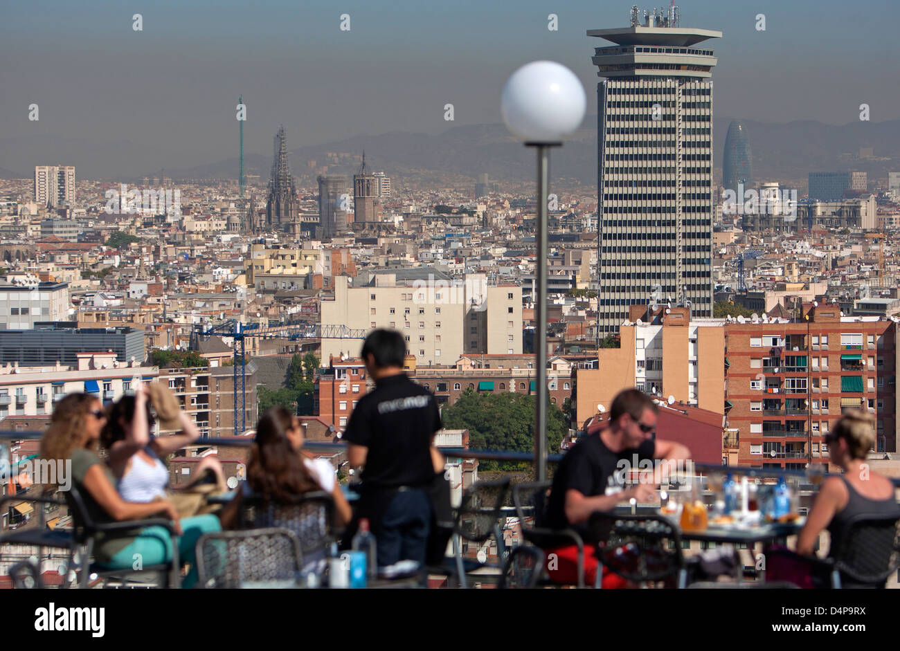 Barcelona, Spain, fume over Barcelona Stock Photo