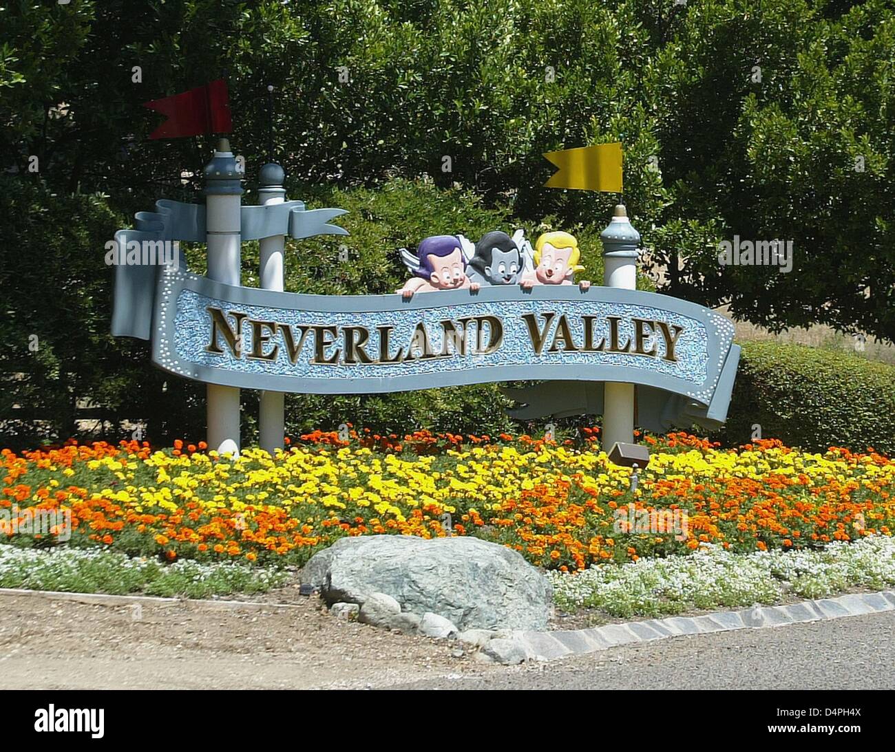 dpa file)- A sign reading ?Neverland Valley? stands on the