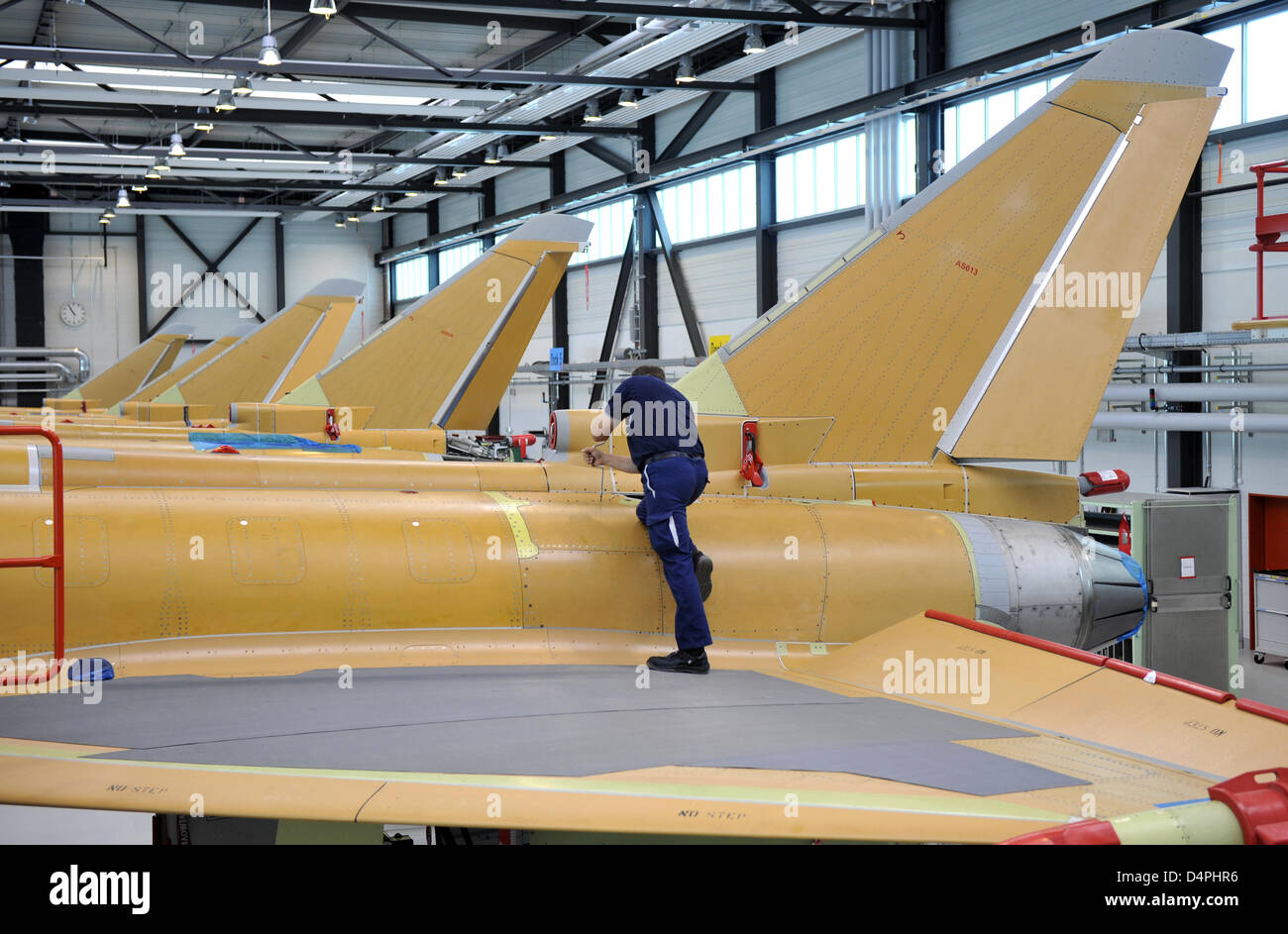 An employee of EADS Germany?s unit Military Air Systems (MAS) works on