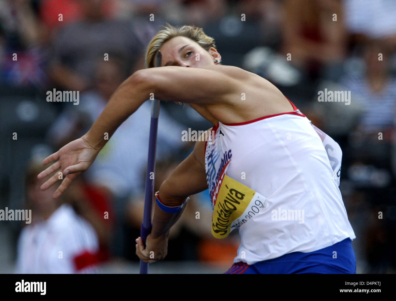 Czech world record holder Barbora Spotakova shown in action during the