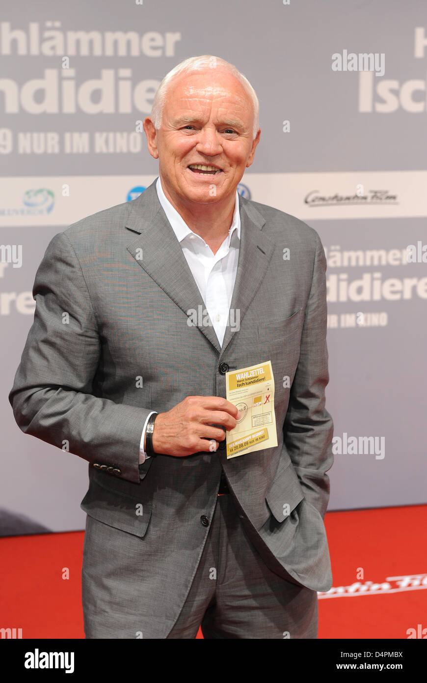 Werner Baldessarini, former Boss CEO, arrives for the premiere of the film  ?Horst Schlaemmer - Isch kandidiere!? in Berlin, Germany, 17 August 2009.  The film portrays Horst Schlaemmer mock-running for Chancellor and