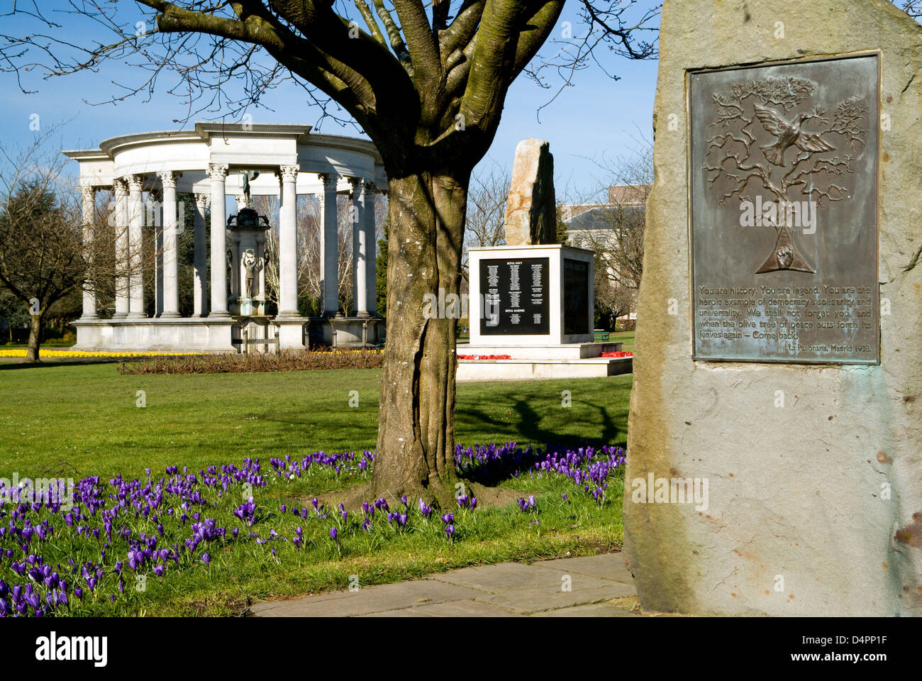 National War Memorial, Alexandra Gardens, Cathays Park, Cardiff, Wales. Stock Photo