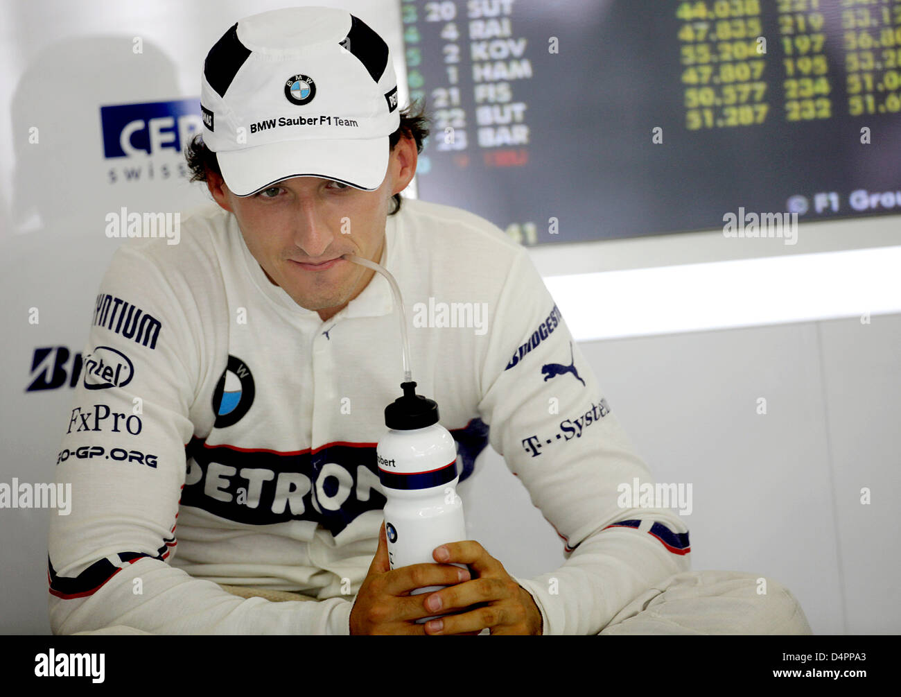 Polish Formula One driver Robert Kubica of BMW Sauber sits in the team