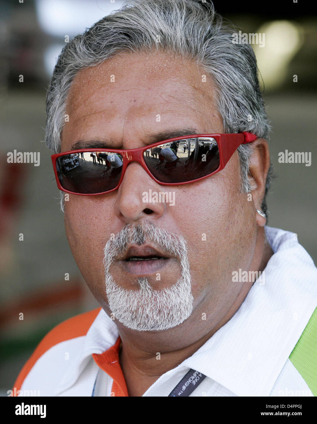 Indian Vijay Mallya, team principal of Force India, is seen in the