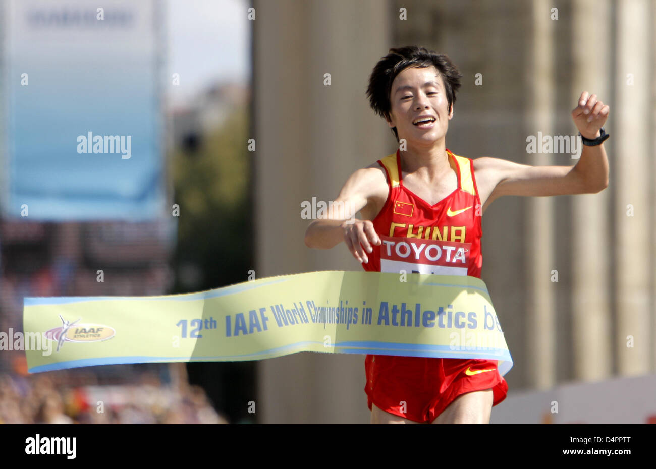China?s Xue Bai wins the gold medal in the Women's Marathon race at the ...