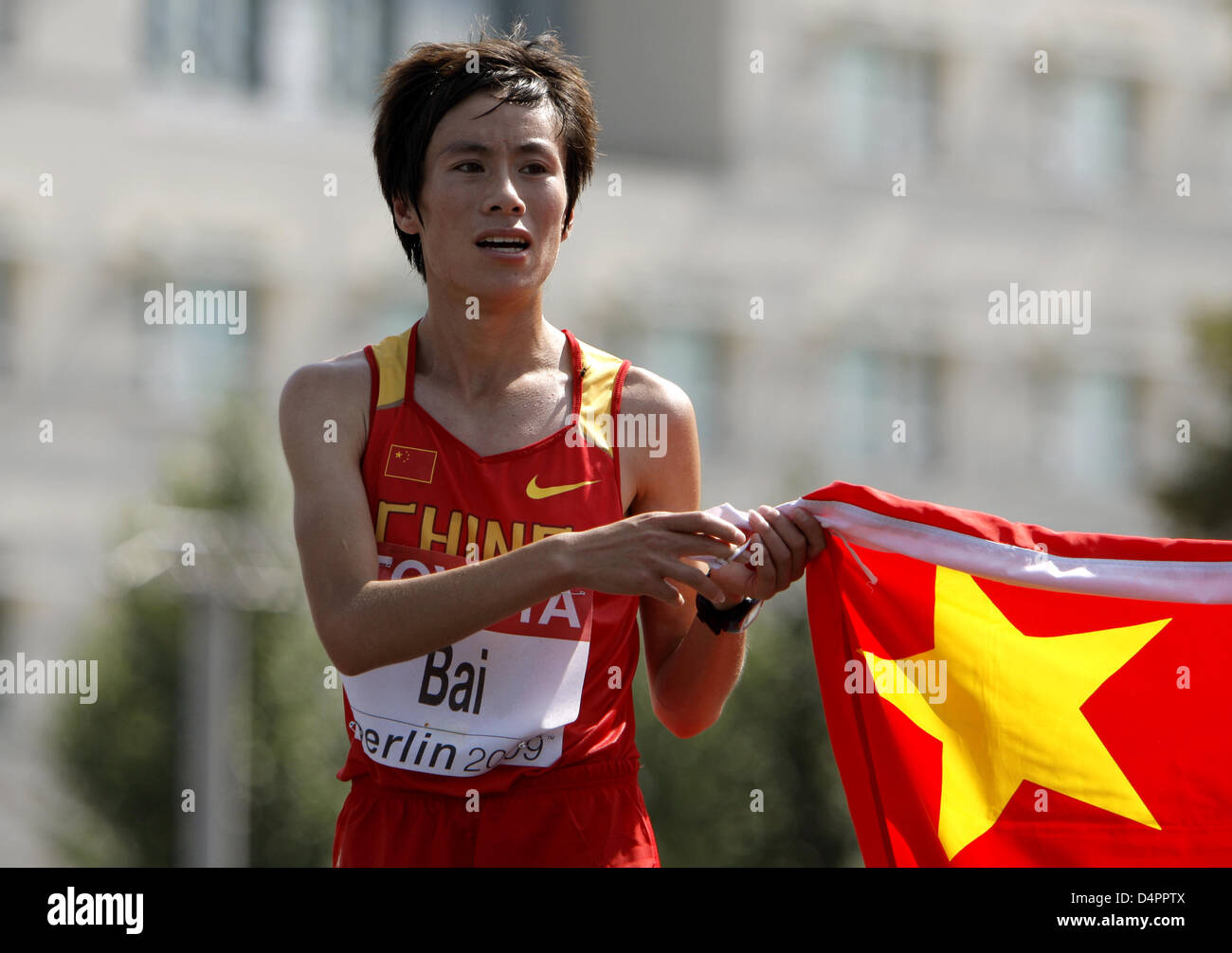 China?s Xue Bai wins the gold medal in the Women's Marathon race at the ...