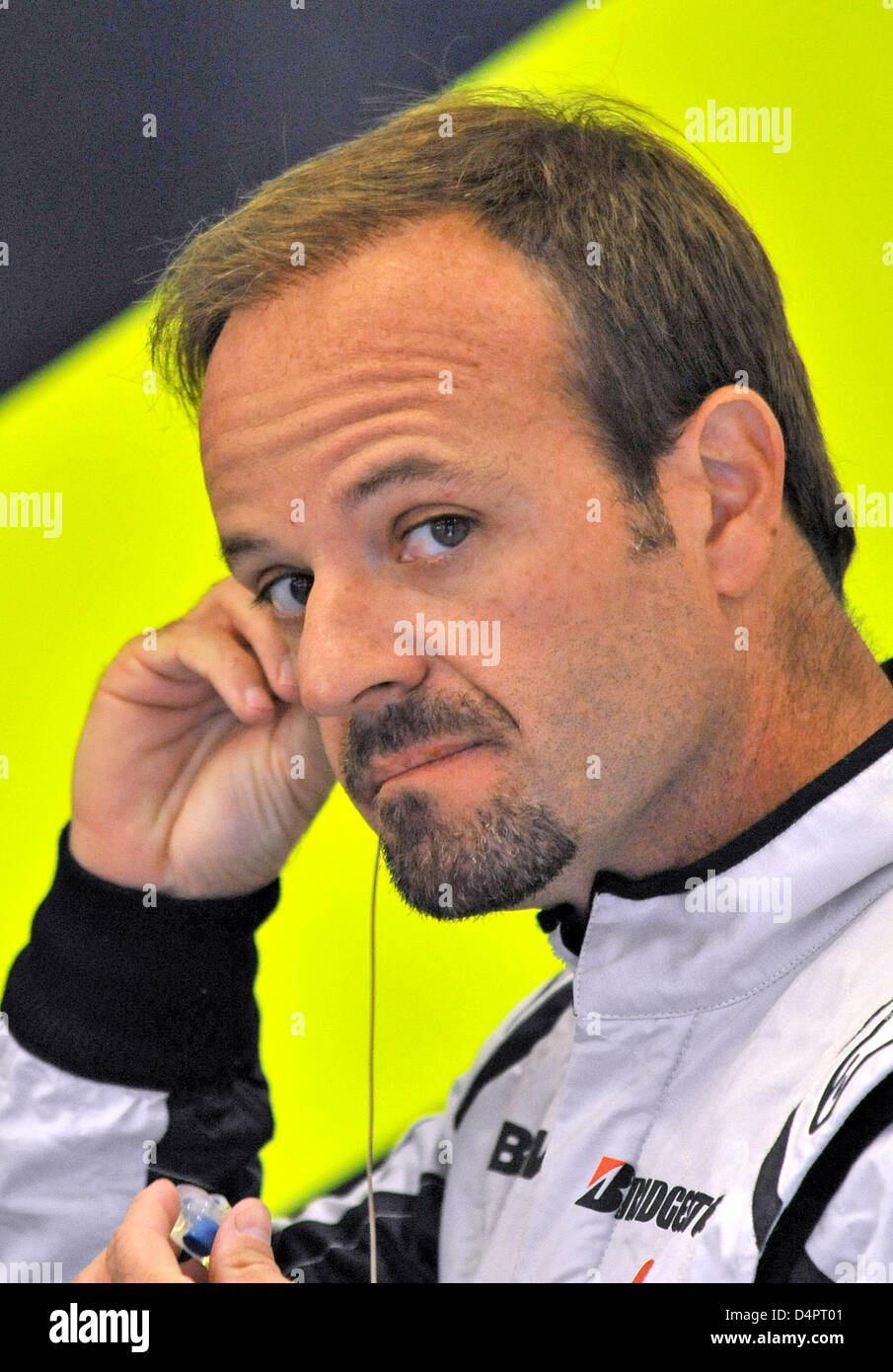 Rubens barrichello in action during the first practice session hi-res