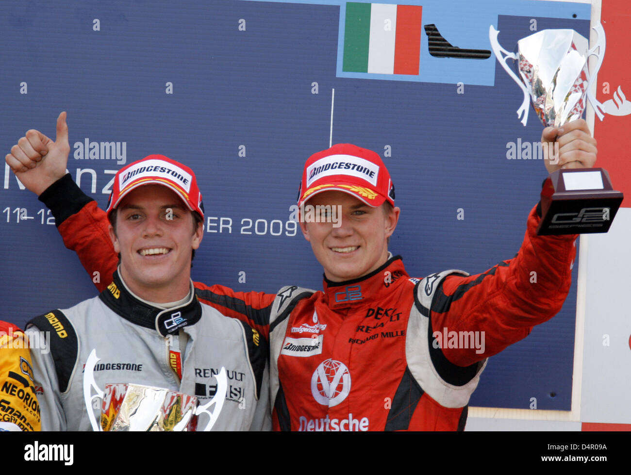 Gp2 Driver German GP2 driver Nico Huelkenberg celebrates finishing third in the ...