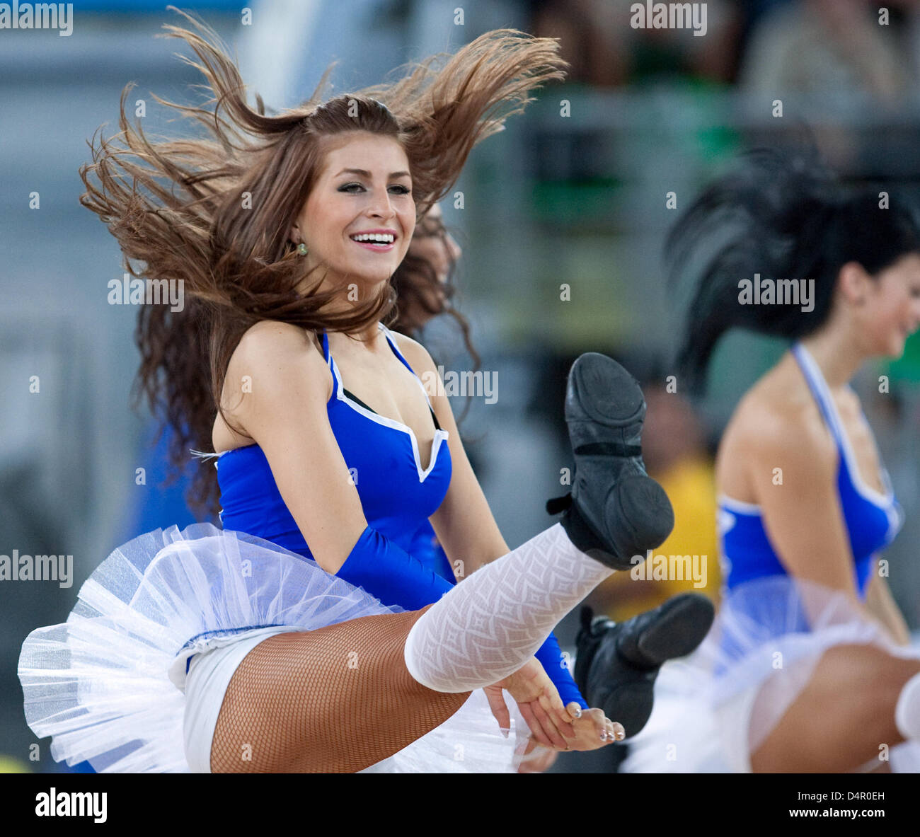 Cheerleaders during the Basketball European Championships qualifying