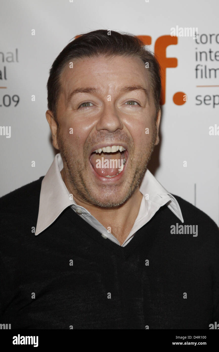 British Ricky Gervais arrives for the premiere of the film ?Invention