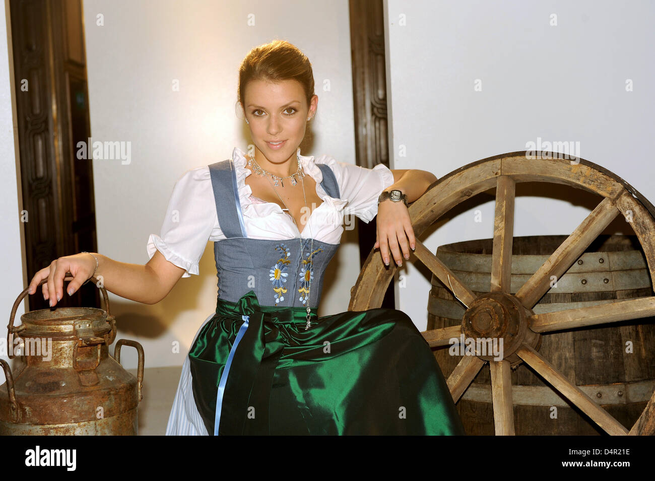 Jennifer Martin, this year?s Wiesn Playmate, poses in Munich, Germany