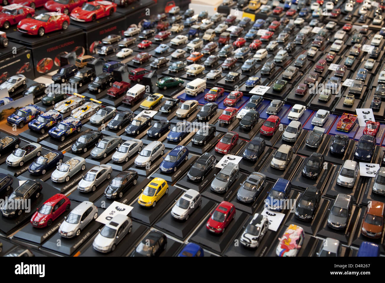 Thousands of toy cars pictured at a stand in Hall 8 of the Frankfurt Motor Show (IAA) in Frankfurt Main, Germany, 17 September 2009. The 63rd IAA runs from 17 to 27 September 2009. Photo: Maximilian Schoenherr Stock Photo